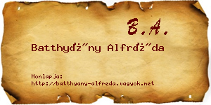 Batthyány Alfréda névjegykártya